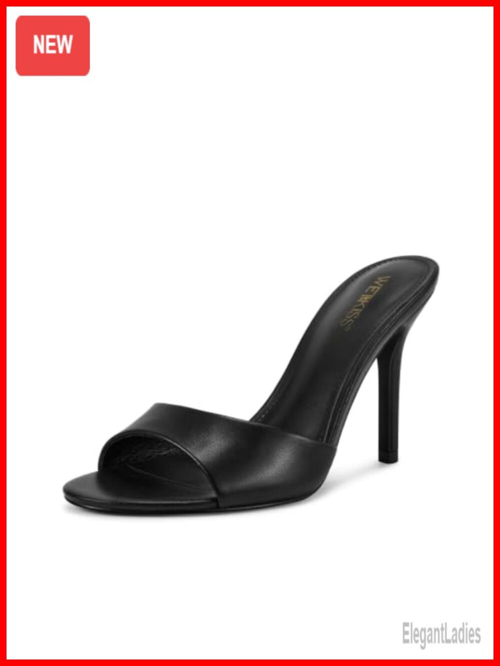 Wetkiss Women's Open Toe Stiletto Heel Sandals Slip-On Mule